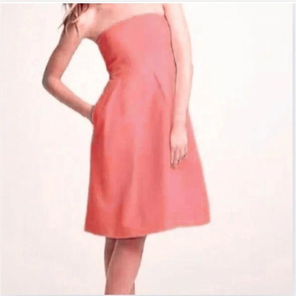 J.CREW Lorelei Seersucker Strapless Mini Dress Size 2P